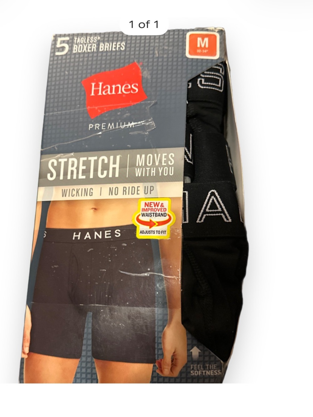 Hanes Men's Boxer Briefs - Black and gray (Pack of 5) medium